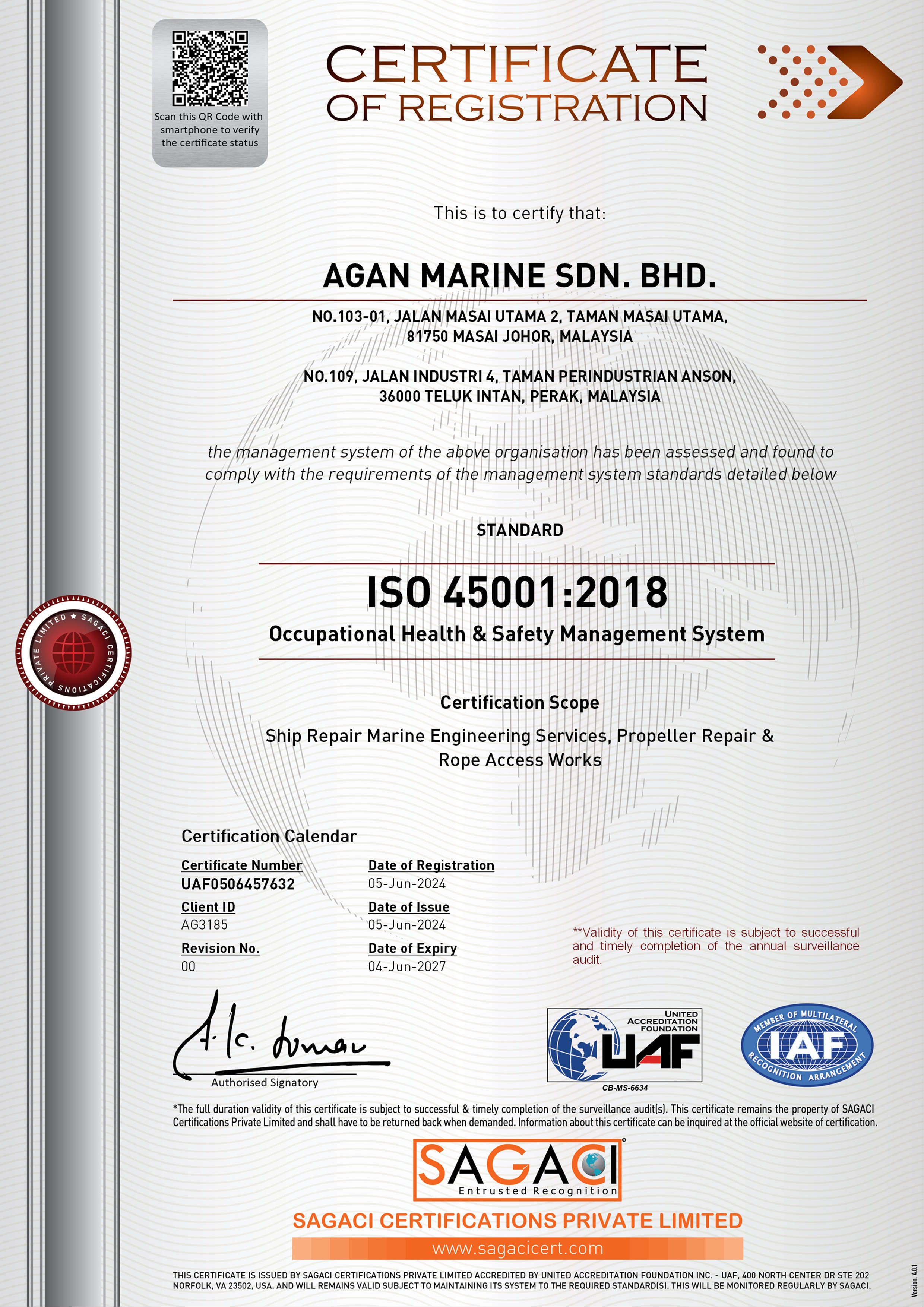 UAF0506457632_AGAN MARINE SDN BHD ISO 45001