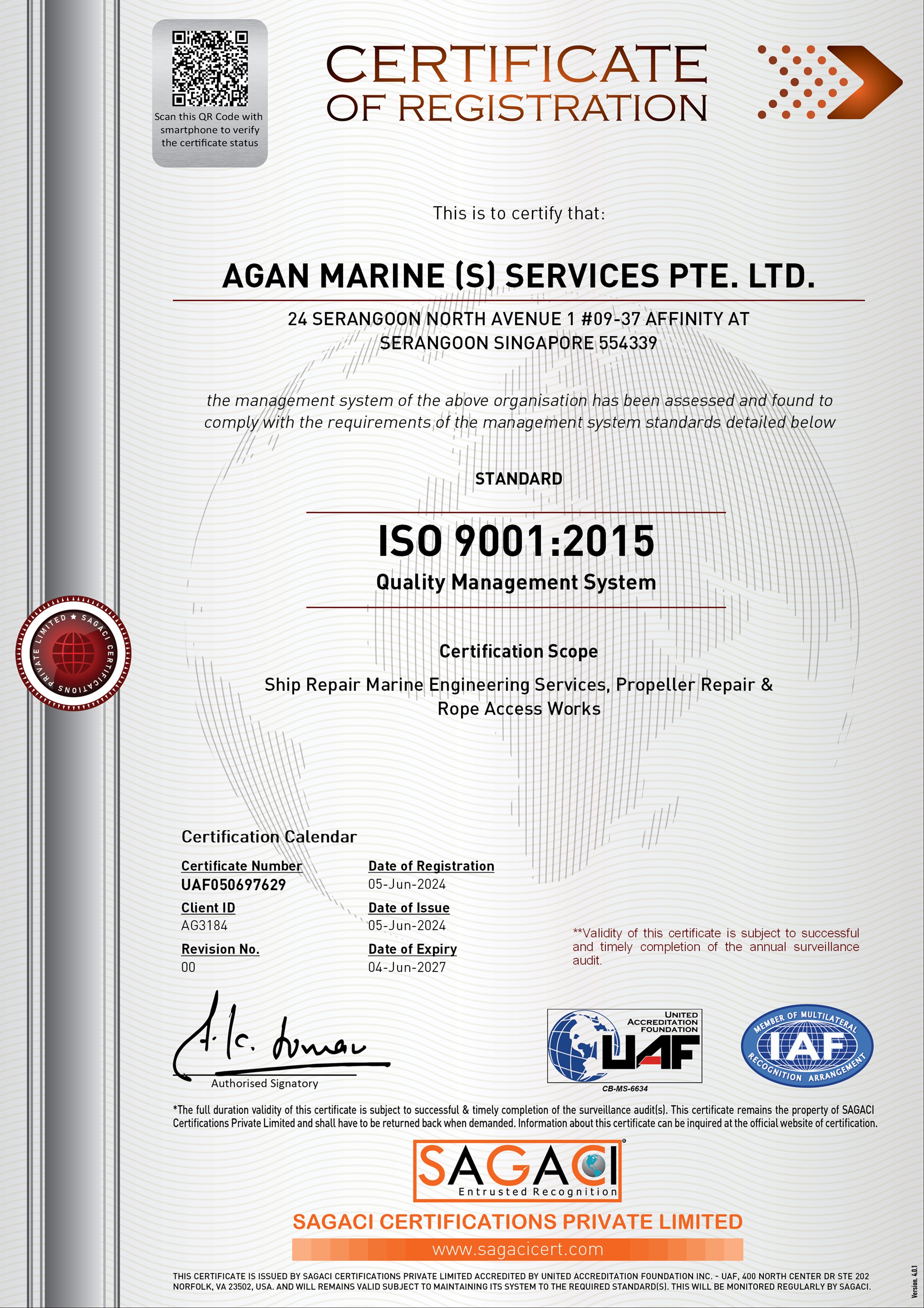 UAF050697629_AGAN MARINE (S) SERVICES ISO 9001