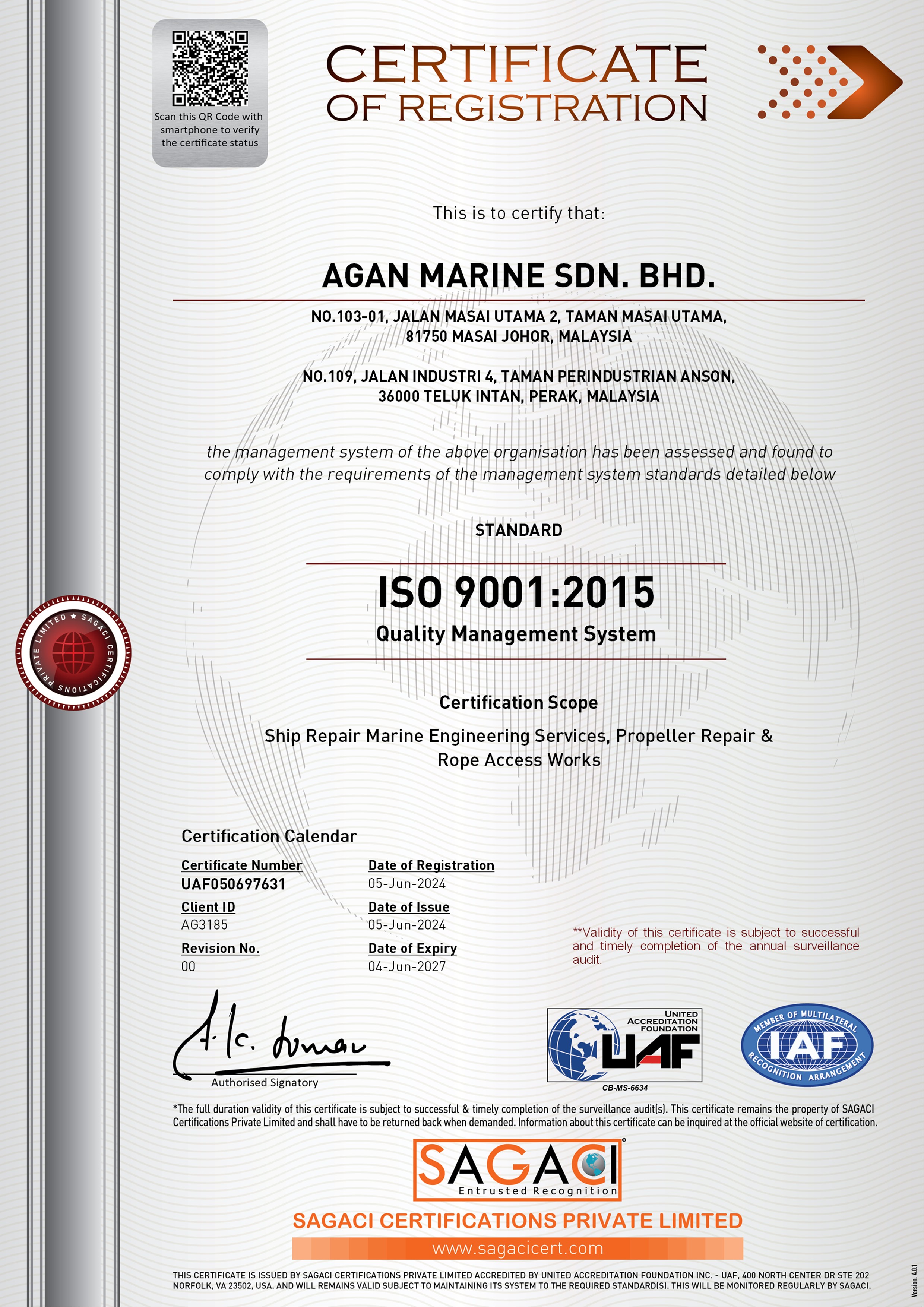 UAF050697631_AGAN MARINE SDN BHD ISO 9001